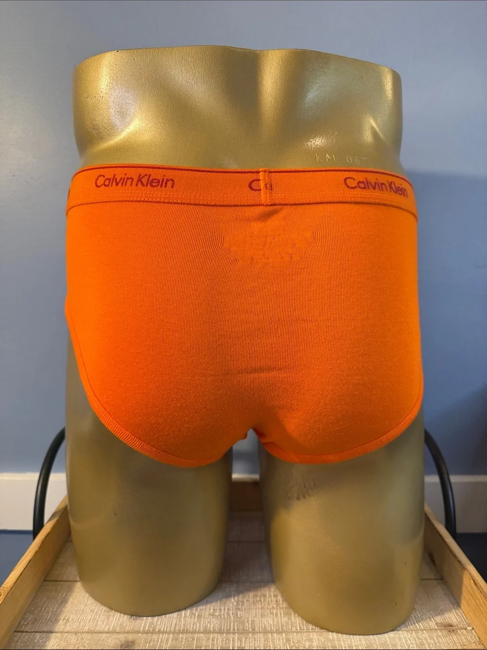 Calvin Klein Orange Cotton Briefs Large